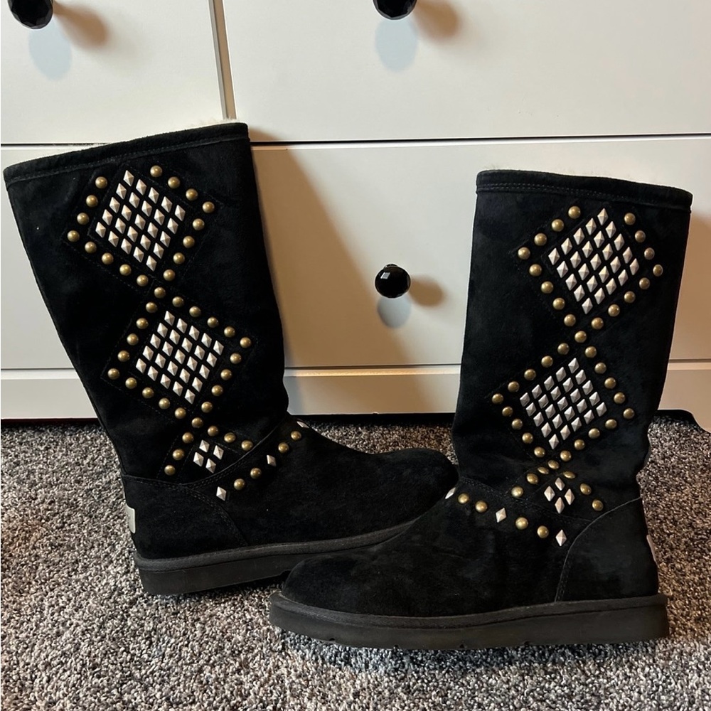 UGG Black and Gold Studded Winter Boots